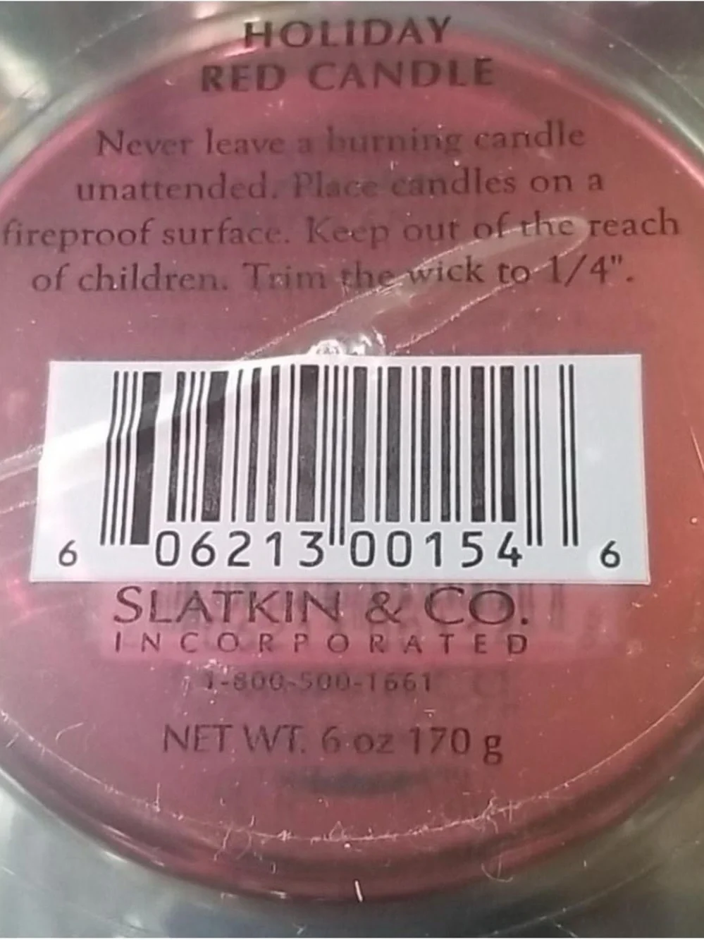 NIB Slatkin Holiday Scented Red Candle new in box